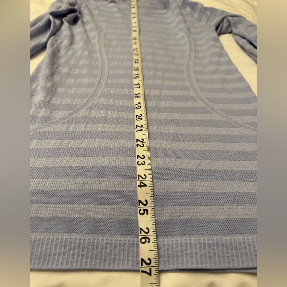 lululemon athletica Swiftly Tech Lavender Striped Long Sleeve Top Size 6 - Picture 6 of 9